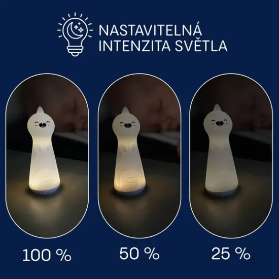 Slika Silikonska LED noćna lampica s baterijskom svjetiljkom – Dino Zopa 