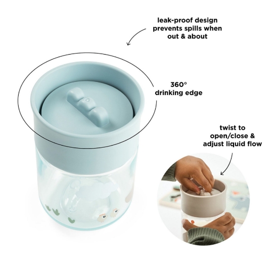 Slika Čaša za učenje 360° – Tiny FarmPlava  (260 ml)