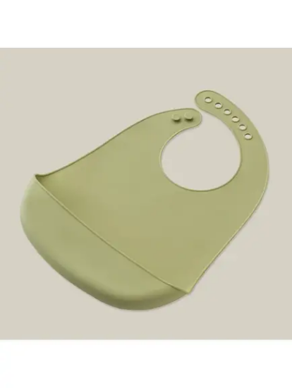 Slika Silikonski podbradak za bebe - Olive Green InterBaby 
