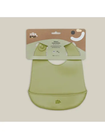 Slika Silikonski podbradak za bebe - Olive Green InterBaby 