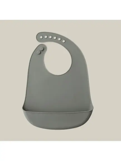 Slika Silikonski podbradak za bebe - Petrol Grey InterBaby 