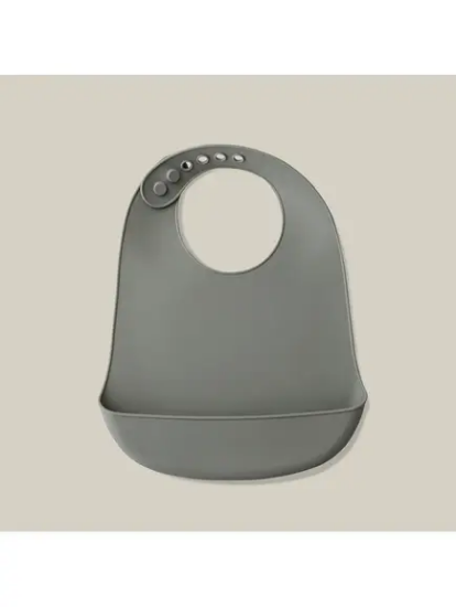Slika Silikonski podbradak za bebe - Petrol Grey InterBaby 