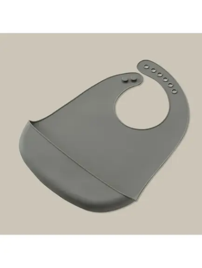 Slika Silikonski podbradak za bebe - Petrol Grey InterBaby 