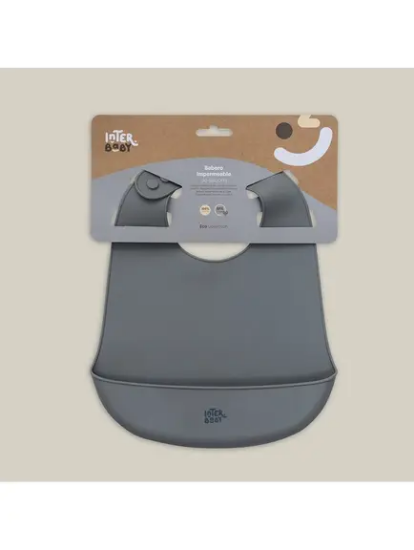 Slika Silikonski podbradak za bebe - Petrol Grey InterBaby 