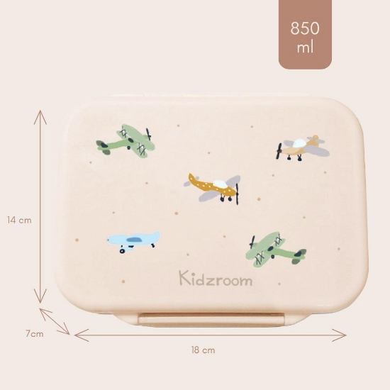 Slika Inox kutija za užinu s 2 pretinca - Small Talk Beige Kidzroom 