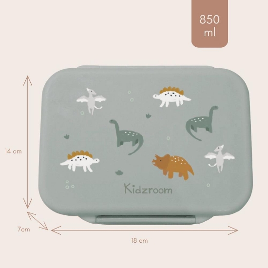 Slika Inox kutija za užinu s 2 pretinca - Small Talk Green Kidzroom 