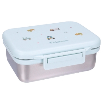 Slika Inox kutija za užinu s 2 pretinca - Little Story Blue Kidzroom 