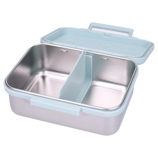 Slika Inox kutija za užinu s 2 pretinca - Little Story Blue Kidzroom 