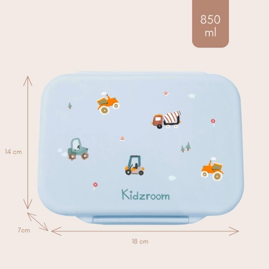 Slika Inox kutija za užinu s 2 pretinca - Little Story Blue Kidzroom 