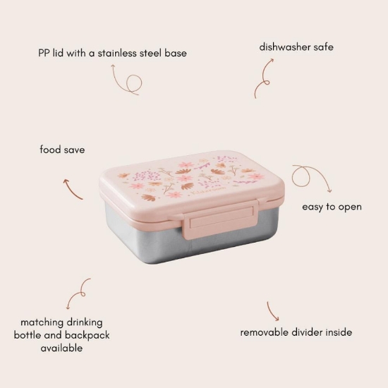 Slika Inox kutija za užinu s 2 pretinca - Enchanted Memories Pink Kidzroom 