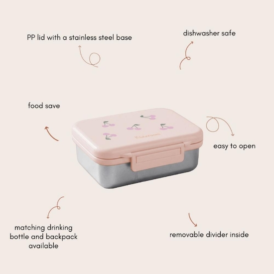 Slika Inox kutija za užinu s 2 pretinca - Nostalgia Pink Kidzroom 