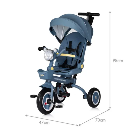 Slika Sklopivi tricikl Marathon Smart 360° Denim - Chipolino