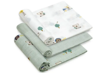Slika Set tetra pelena Koala Mint – 3 kom (80 × 80 cm) - Interbaby