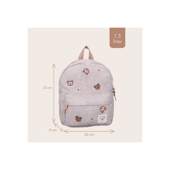Slika Dječji ruksak Blossom and Bows - Teddy Bears Grey Jeans Kidzroom 