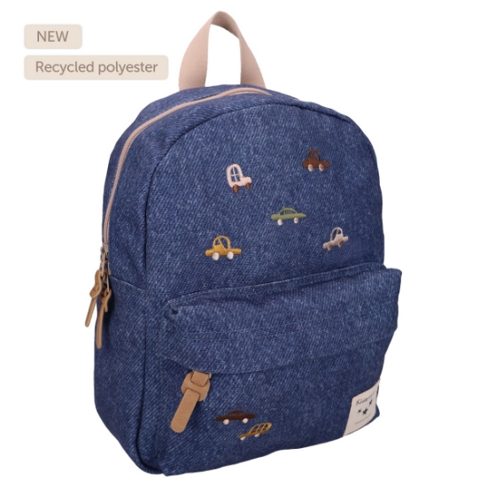 Slika Dječji ruksak Blossom and Bows - Cars Blue Jeans Kidzroom 