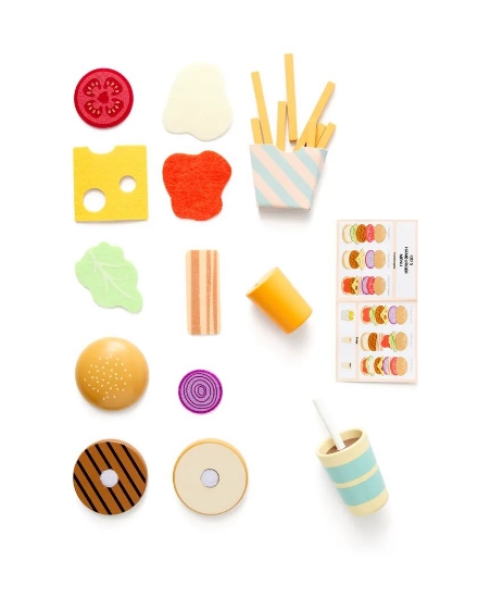 Slika Drveni set za hamburger za djecu - Kid's Concept 