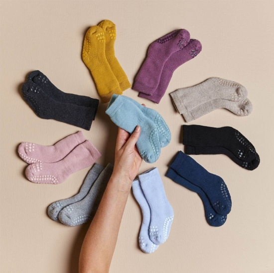 Slika Protuklizne čarape - pamuk - Misty Plum