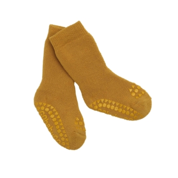 Slika Protuklizne čarape - pamuk - Mustard