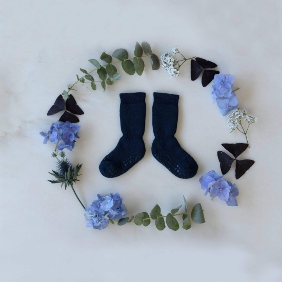 Slika Protuklizne čarape - pamuk - Navy Blue