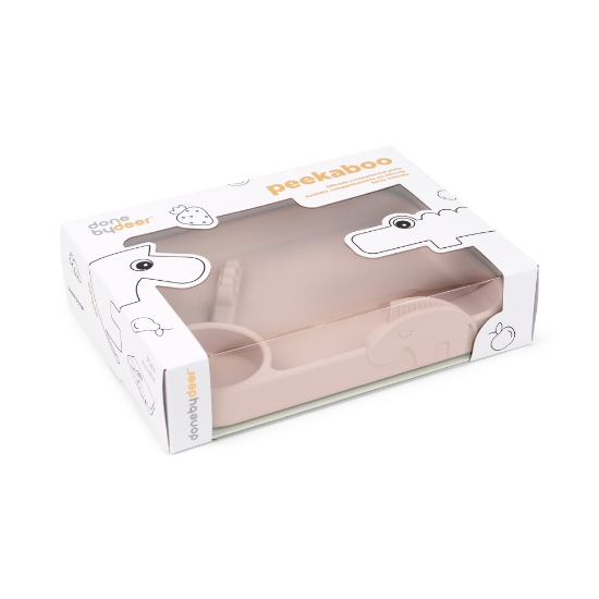 Slika Tanjur s odjeljcima Peekaboo - Deer friends Powder