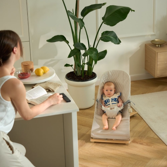 Slika Ležaljka MIMI, bež wooden Kinderkraft 