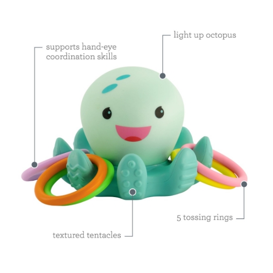 Slika Infantino igračka za kupanje Octopod Light Up Ring Catcher