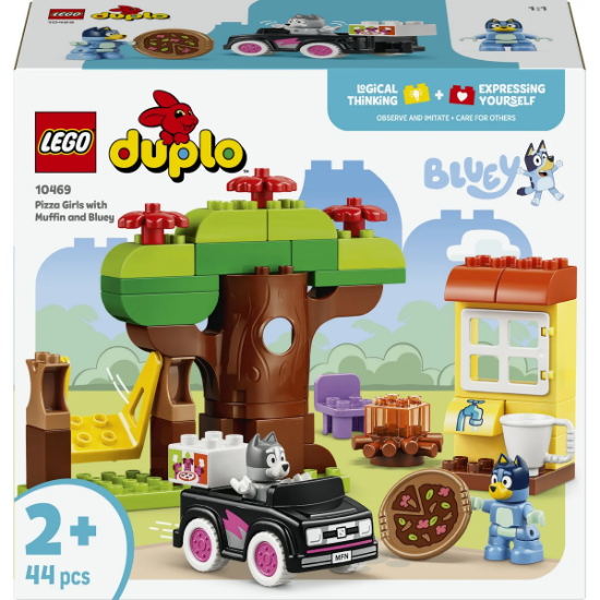 Slika LEGO® DUPLO® 10469 „Djevojčice i pizza” s Muffin i Bluey