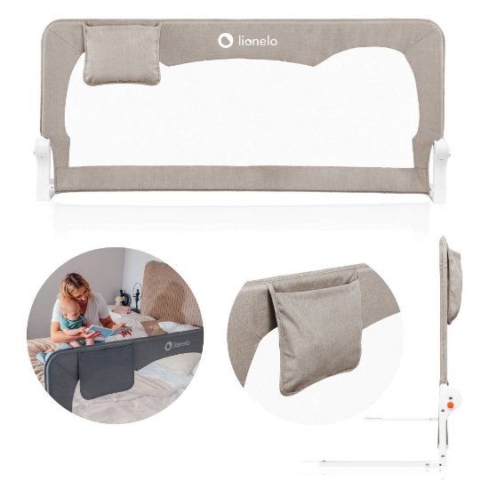 Slika Lionelo zaštitna ograda za krevet Hanna 150x66 cm, Beige Melange