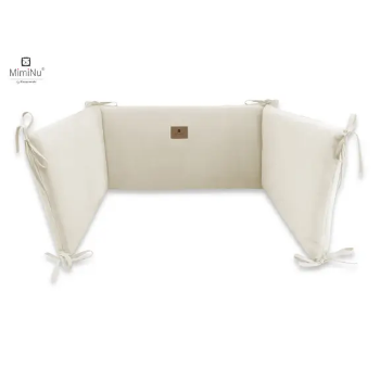 Slika Zaštitna ogradica za krevetić pamučni baršun 210 × 30 cm Bež - MimiNu