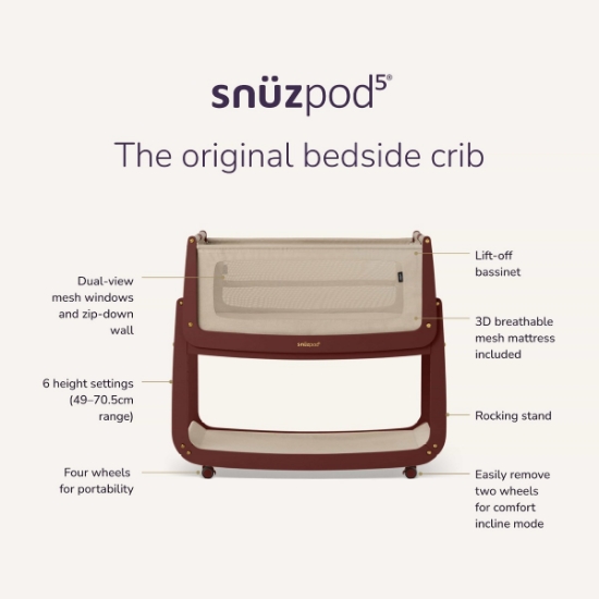 Slika Pod5 Kolijevka/ Krevetić za bebe - Rouge - Snuz