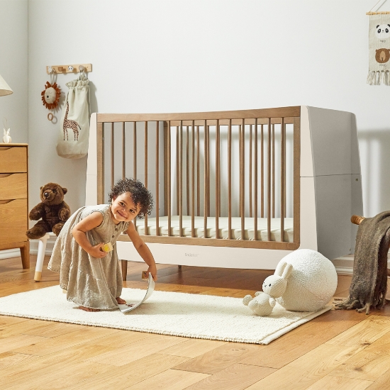 Slika Kot Skandi dječji krevetić - Cashmere/Walnut - Snuz