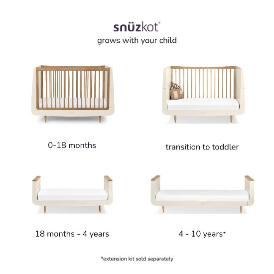Slika Kot Skandi dječji krevetić - Cashmere/Walnut - Snuz