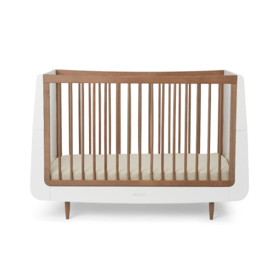 Slika Kot Skandi dječji krevetić - White/Walnut - Snuz
