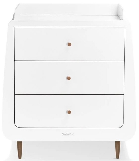 Slika Kot Skandi komoda za prematanje - White/ Walnut - Snuz