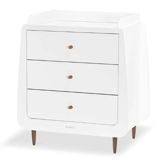 Slika Kot Skandi komoda za prematanje - White/ Walnut - Snuz
