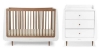Slika Kot Skandi Set 2u1 - Krevetić + komoda za prematanje - White/Walnut - Snuz