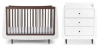 Slika Kot Skandi Set 2u1 - Krevetić + komoda za prematanje - White/Ebony - Snuz