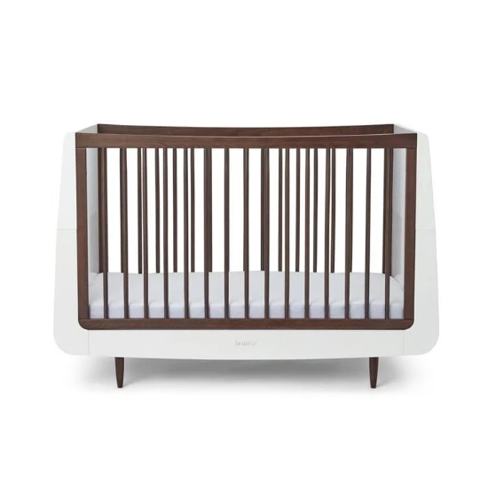 Slika Kot Skandi Set 2u1 - Krevetić + komoda za prematanje - White/Ebony - Snuz