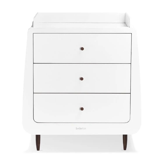 Slika Kot Skandi Set 2u1 - Krevetić + komoda za prematanje - White/Ebony - Snuz
