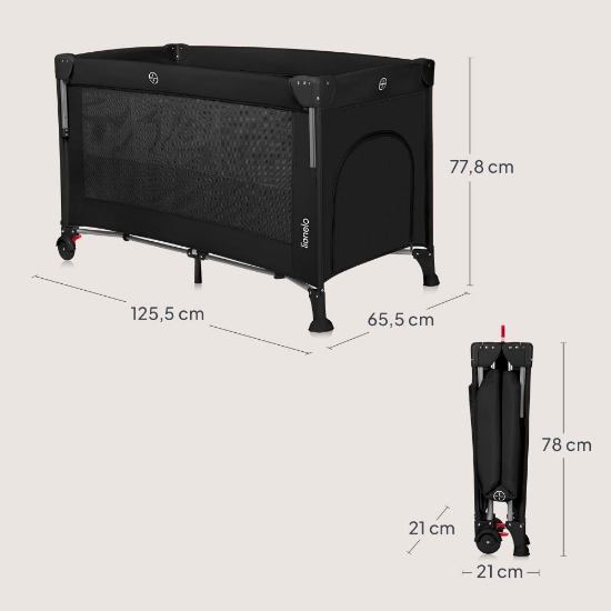 Slika Krevetić 3u1 Ellen, Black Carbon Lionelo 