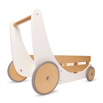 Slika Drveni spremnik za igračke i hodalica cargo walker white kinderfeets® 
