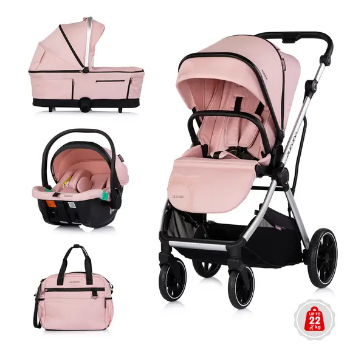 Slika Dječja kolica 3u1 Aurora Powder Pink - Chipolino