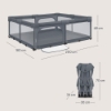 Slika Dječja igraonica/vrtić Florence XL Easy Fold 180x200x68 cm, Grey Stone Lionelo 