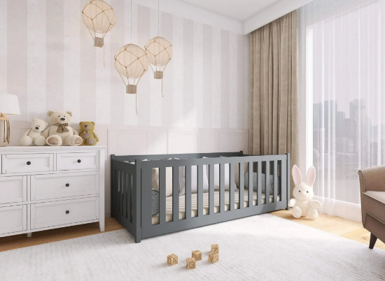 Slika Krevet s ogradicom CONCEPT 90x200 tamnosivi