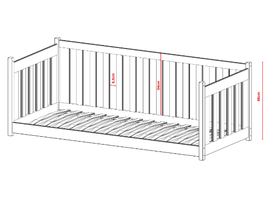 Slika Krevet s ogradicom CONCEPT 90x200 sivi
