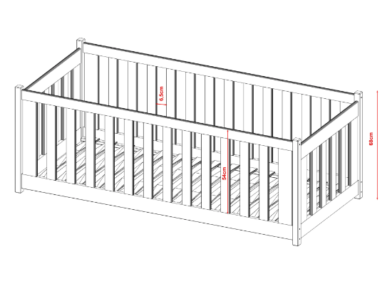 Slika Krevet s ogradicom CONCEPT 90x200 borov
