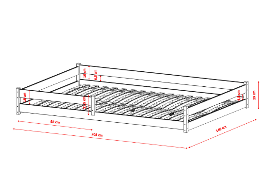 Slika Montessori krevet FINI 140x200 bijeli