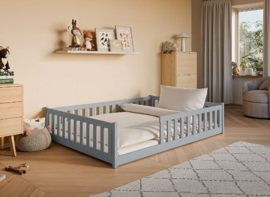 Slika Montessori krevet MATI 140x200 sivi