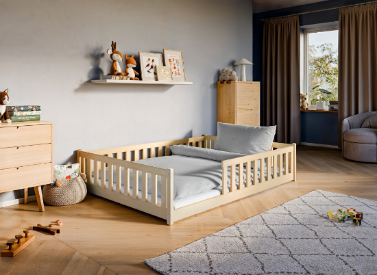 Slika Montessori krevet MATI 140x200 borov
