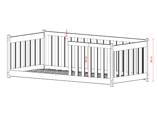 Slika Krevet s ogradicom CONCEPT 90x200 zeleni